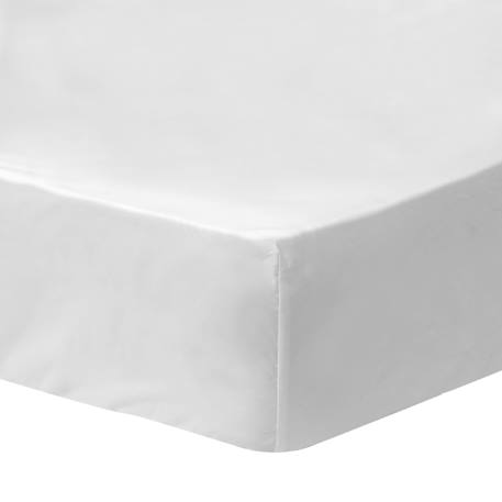 Drap-housse uni en coton, coton lavé Blanc+Bleu nuit+Bleu orage+Caramel+Chocolat+Lichen+Lie de vin+Lin+Miel+Nude+Terre cuite 1 - vertbaudet enfant 