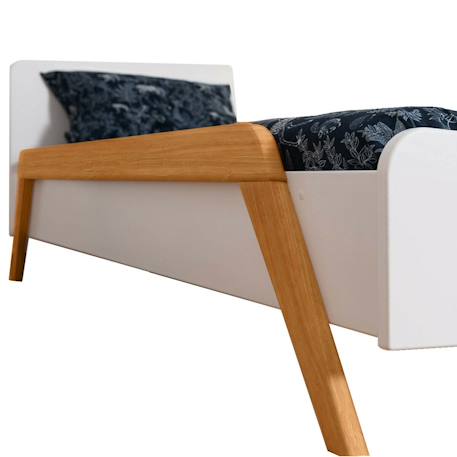 Lit enfant évolutif avec barrières bois massif dixia Blanc et bois+Bois 6 - vertbaudet enfant 
