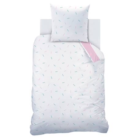 Parure de lit imprimée 100% coton, disney home stitch stripe Blanc, rose 4 - vertbaudet enfant 