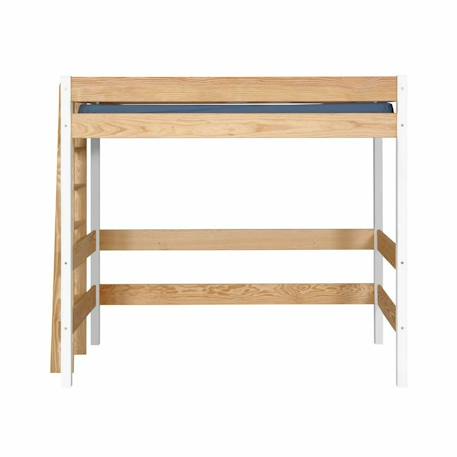 Lit mezzanine bois massif tino Blanc et bois+Bois naturel+Noir et bois 2 - vertbaudet enfant 