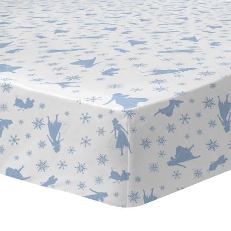Drap-housse imprimé 100% coton, disney frozen 2 trio Blanc 1 - vertbaudet enfant 