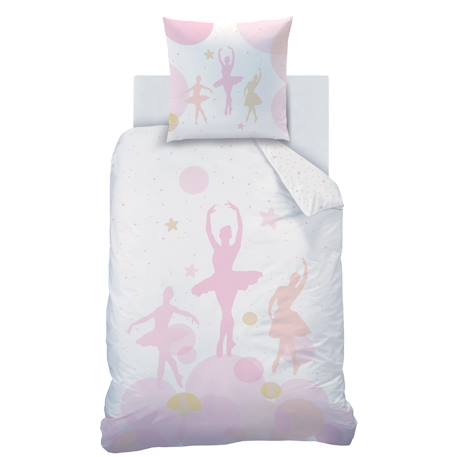 Parure de lit imprimée 100% coton, opéra Blanc, rose 4 - vertbaudet enfant 