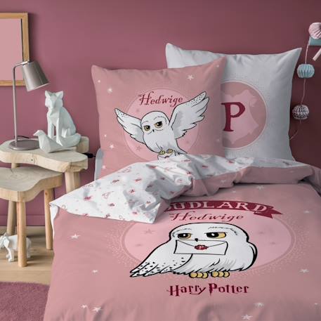 Parure de lit imprimée 100% coton, harry potter fly Rose 1 - vertbaudet enfant 