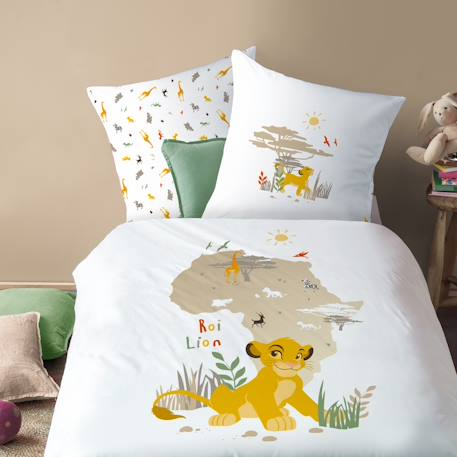 Parure de lit imprimée 100% coton, disney home le roi lion brousse Blanc 1 - vertbaudet enfant 