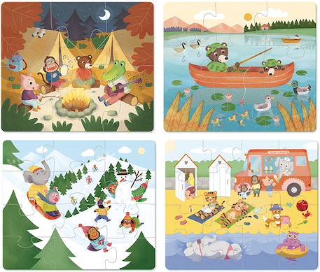 4 puzzles évolutifs vacances Bleu 2 - vertbaudet enfant 
