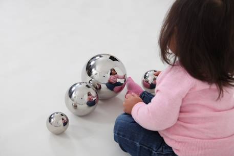 4 balles réfléchissantes argentées Gris 4 - vertbaudet enfant 