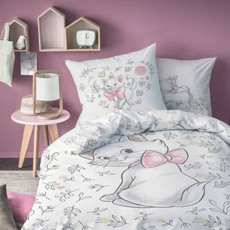 Parure de lit imprimée 100% coton, disney home les aristochats champêtre Blanc 1 - vertbaudet enfant 