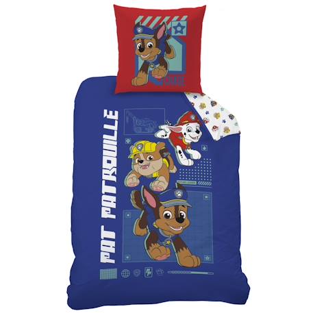 Parure de lit imprimée 100% coton, pat patrouille patou Bleu 3 - vertbaudet enfant 