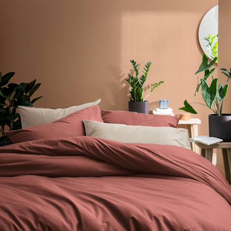 Set de 2 taies d'oreiller unies à volant, coton lavé Anthracite+Blanc+Bleu nuit+Caramel+Lichen+Lie de vin+Lin+Miel+Nude+Terre cuite 46 - vertbaudet enfant 