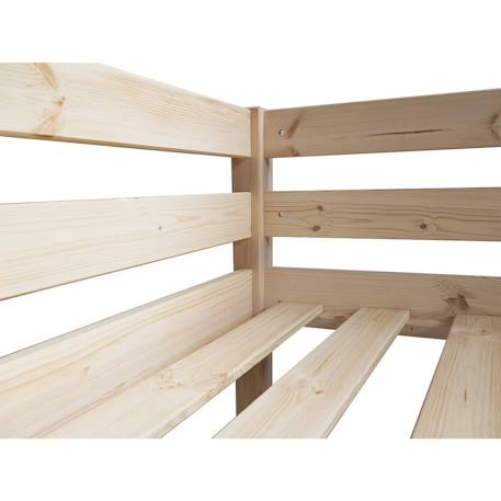 Pack lit mezzanine avec matelas bois massif aaron Blanc+Bois naturel 8 - vertbaudet enfant 