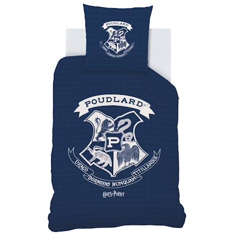 Parure de lit imprimée 100% coton, harry potter preppy Bleu nuit 3 - vertbaudet enfant 