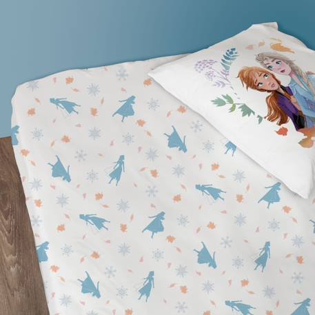 Drap-housse imprimé 100% coton, disney home frozen sisters Blanc 2 - vertbaudet enfant 