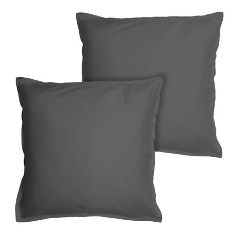 Set de 2 taies d'oreiller unies à volant, coton lavé Anthracite+Blanc+Bleu nuit+Caramel+Lichen+Lie de vin+Lin+Miel+Nude+Terre cuite 1 - vertbaudet enfant 