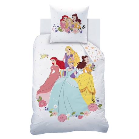 Parure de lit imprimée 100% coton, disney home princesse bal Blanc 3 - vertbaudet enfant 
