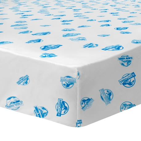 Drap-housse imprimé 100% coton, jurassic world encounter Blanc 1 - vertbaudet enfant 