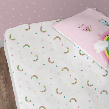 Drap-housse imprimé 100% coton, gabby et la maison magique garden Blanc 3 - vertbaudet enfant 