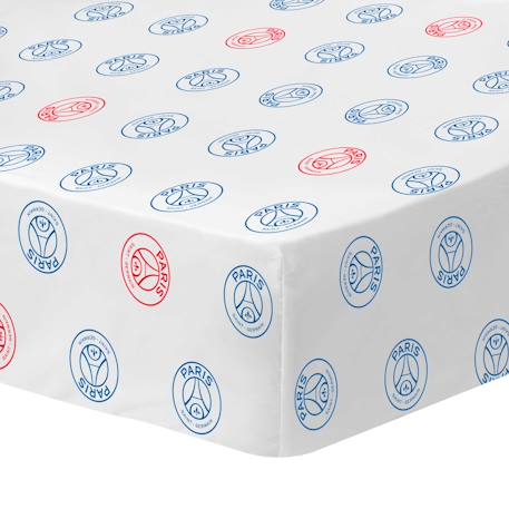 Drap-housse imprimé 100% coton, psg classic Blanc 1 - vertbaudet enfant 