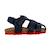 Sandales en cuir  à scratch Navy rouge 2 - vertbaudet enfant 