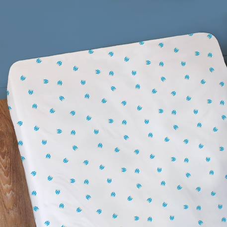 Drap-housse imprimé 100% coton, om voilure Blanc 2 - vertbaudet enfant 