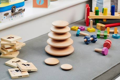Galets en bois naturel Beige 6 - vertbaudet enfant 
