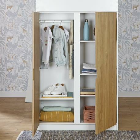 Lit mezzanine combiné memphis Blanc et bois 4 - vertbaudet enfant 