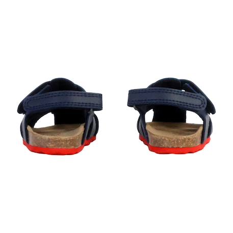 Sandales en cuir  à scratch Navy rouge 4 - vertbaudet enfant 