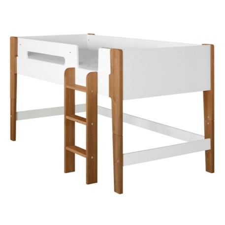 Lit superposé modulable bois massif romy Blanc et bois 4 - vertbaudet enfant 