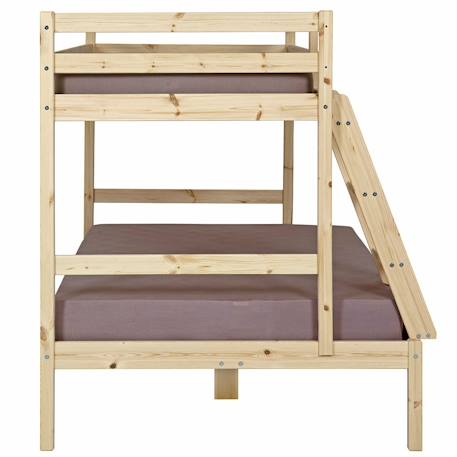 Lit superposé bois massif julian Blanc+Bois naturel 10 - vertbaudet enfant 