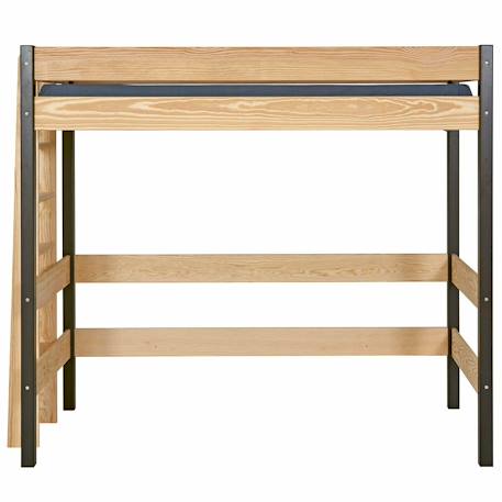 Lit mezzanine bois massif tino Blanc et bois+Bois naturel+Noir et bois 11 - vertbaudet enfant 