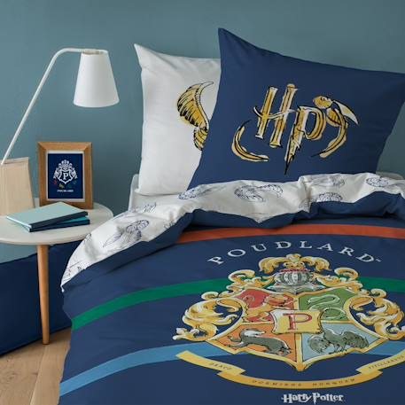 Parure de lit imprimée 100% coton, harry potter colors Bleu 1 - vertbaudet enfant 