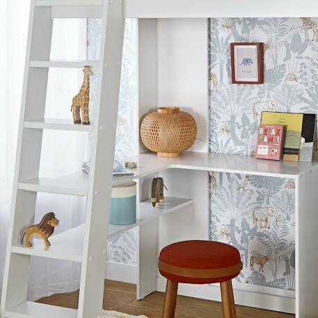 Lit mezzanine combiné memphis Blanc et bois 5 - vertbaudet enfant 