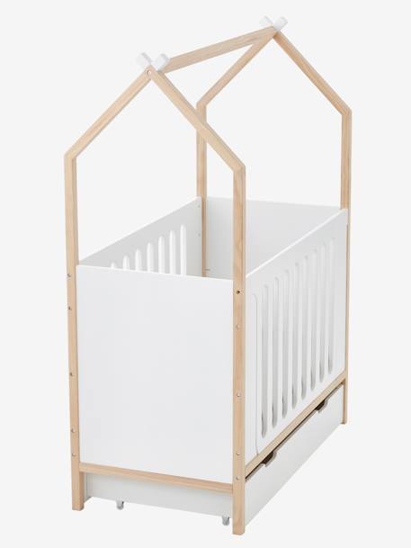 Lit bébé cabane coconut transformable banquette blanc 9 - vertbaudet enfant 