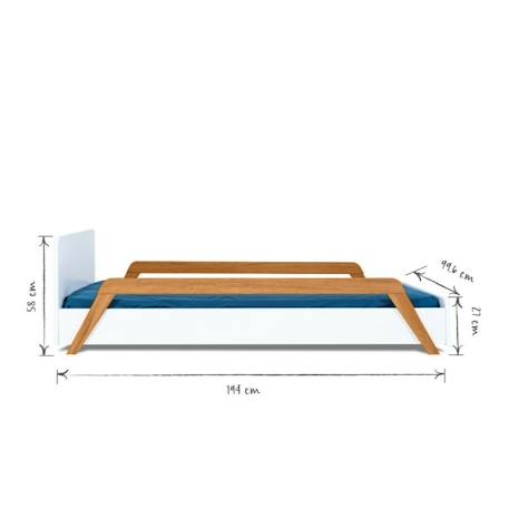 Lit enfant évolutif avec barrières bois massif dixia Blanc et bois+Bois 10 - vertbaudet enfant 