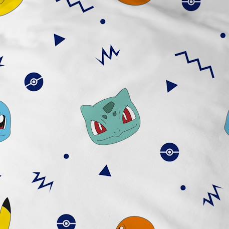 Drap-housse imprimé 100% coton, pokemon ziggy Blanc 2 - vertbaudet enfant 