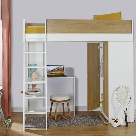 Lit mezzanine combiné memphis Blanc et bois 6 - vertbaudet enfant 