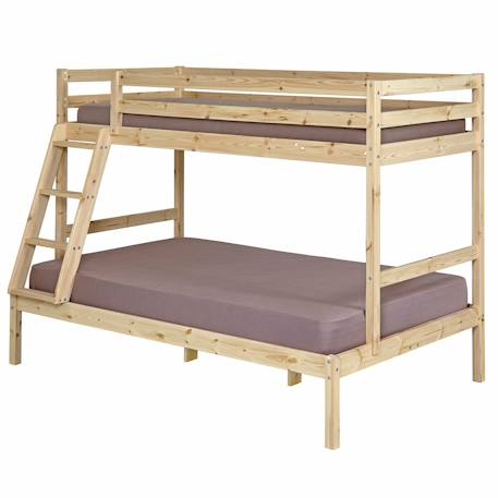Lit superposé bois massif julian Blanc+Bois naturel 7 - vertbaudet enfant 