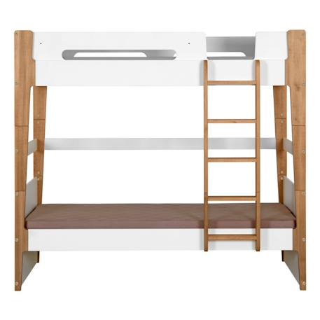 Lit superposé modulable bois massif romy Blanc et bois 6 - vertbaudet enfant 