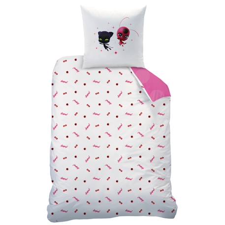 Parure de lit imprimée 100% coton, miraculous supergirl Rose 4 - vertbaudet enfant 