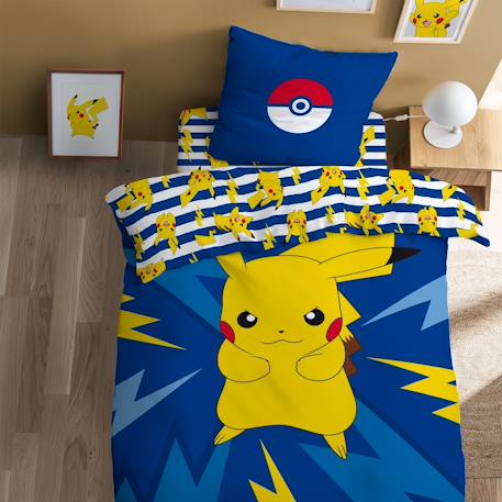 Parure de lit imprimée 100% coton, pokemon spike Bleu 1 - vertbaudet enfant 