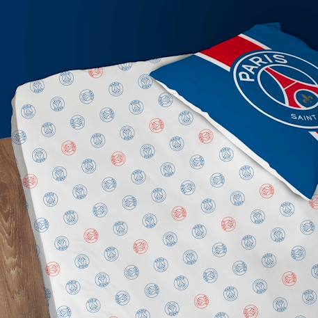 Drap-housse imprimé 100% coton, psg classic Blanc 3 - vertbaudet enfant 