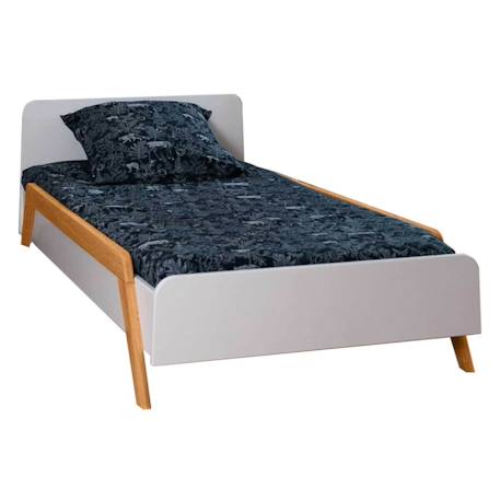 Pack lit enfant évolutif avec barrières et matelas bois massif dixia Blanc et bois+Bois 1 - vertbaudet enfant 