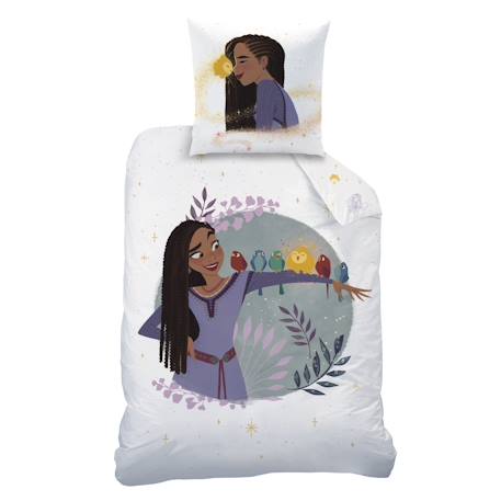 Parure de lit imprimée 100% coton, disney wish asha Blanc 3 - vertbaudet enfant 