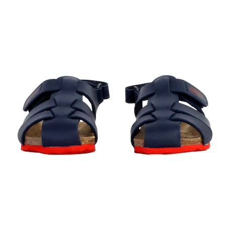 Sandales en cuir  à scratch Navy rouge 5 - vertbaudet enfant 