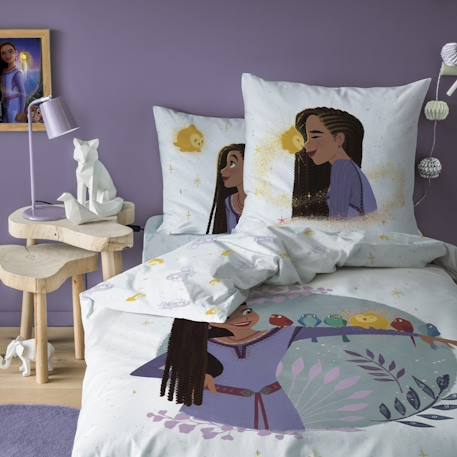 Parure de lit imprimée 100% coton, disney wish asha Blanc 1 - vertbaudet enfant 