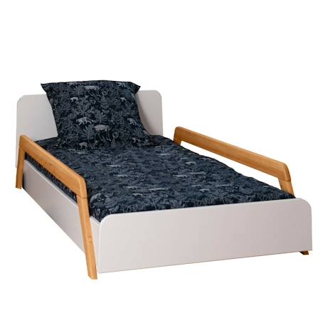 Pack lit enfant évolutif avec barrières et matelas bois massif dixia Blanc et bois+Bois 2 - vertbaudet enfant 