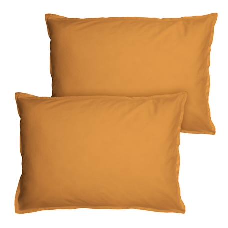 Set de 2 taies d'oreiller unies à volant, coton lavé Anthracite+Blanc+Bleu nuit+Caramel+Lichen+Lie de vin+Lin+Miel+Nude+Terre cuite 19 - vertbaudet enfant 