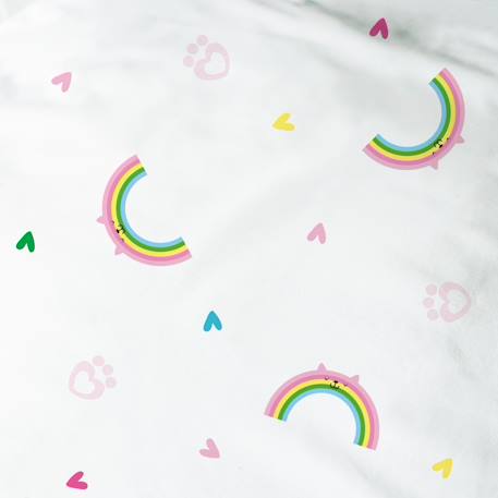 Drap-housse imprimé 100% coton, gabby et la maison magique garden Blanc 2 - vertbaudet enfant 