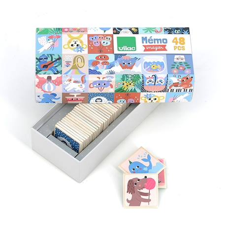 Jeu mémo imagier michelle carlslund Bleu 1 - vertbaudet enfant 