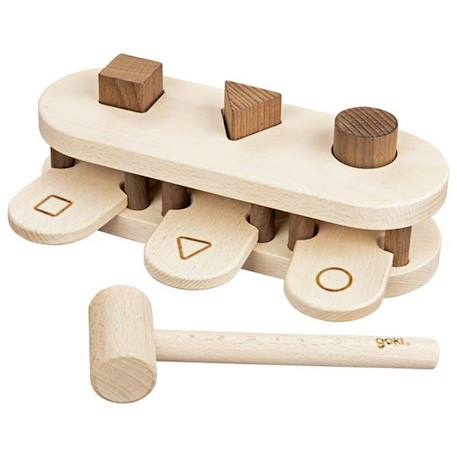 Banc à marteler en bois Beige 1 - vertbaudet enfant 