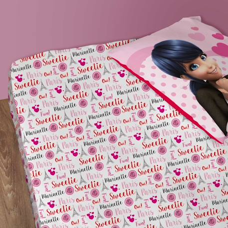 Drap housse imprimé 100% coton, miraculous heroine Rouge 3 - vertbaudet enfant 